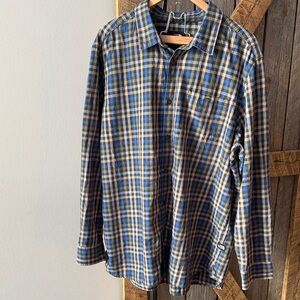 The North Face Men Green and Blue Button Down Shirt - Size XXL